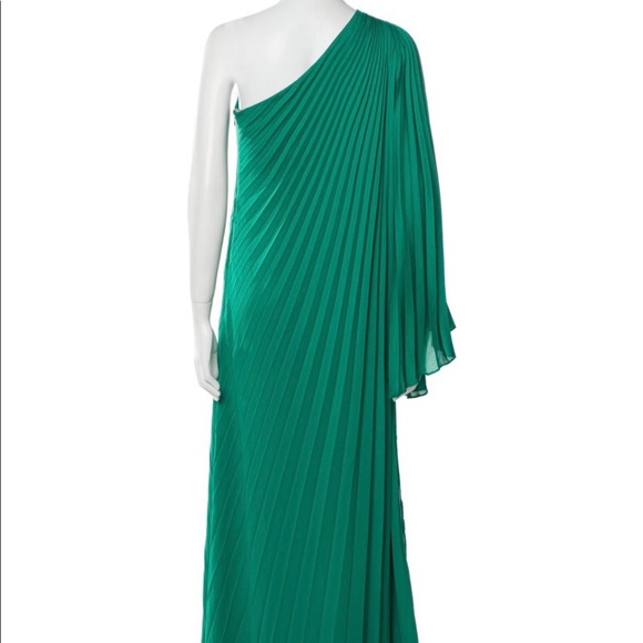 Halston Heritage One Shoulder Pleated Dress - Picture 2 of 3